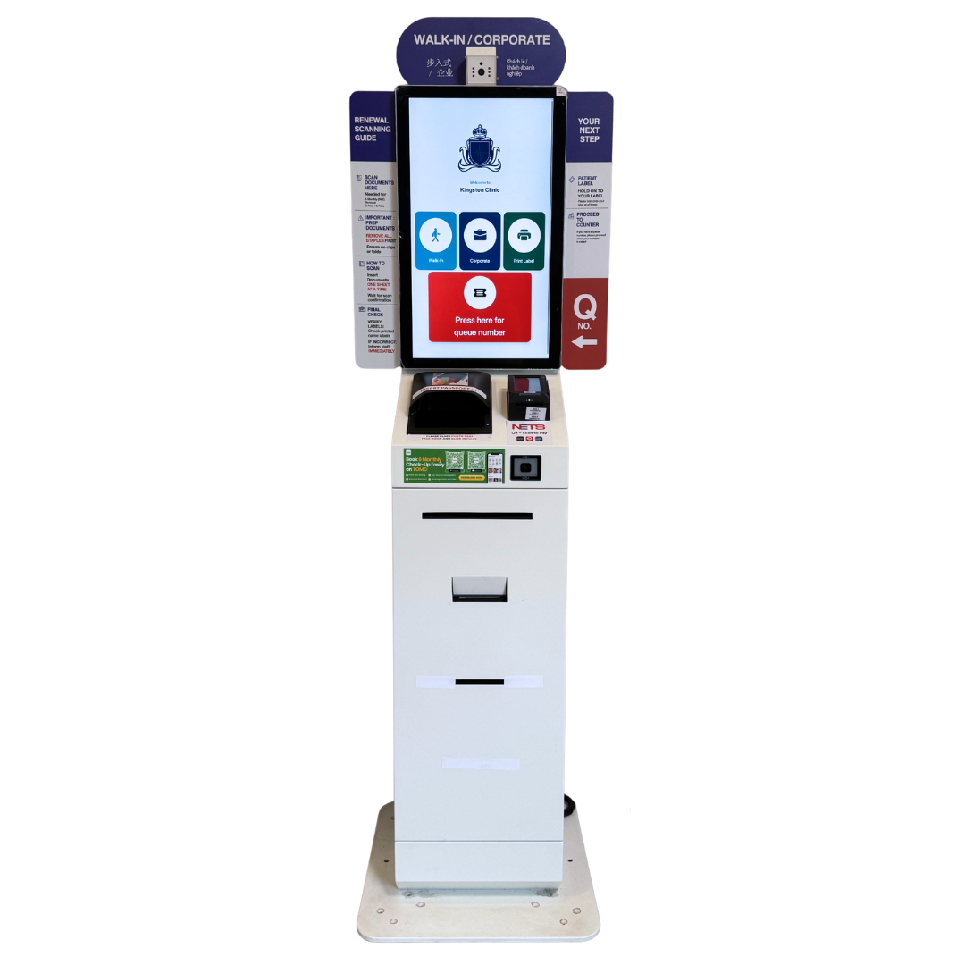 Kiosk giảm gián đoạn khám sức khỏe định kỳ - màn hình đăng ký và lấy số thứ tự